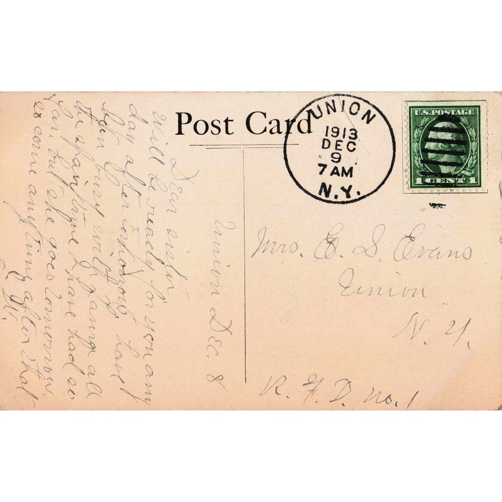 Vintage 1910 Dutch Boy Painter National Lead Co Antique Postcard Union NY 1913 - Picture 2 of 2